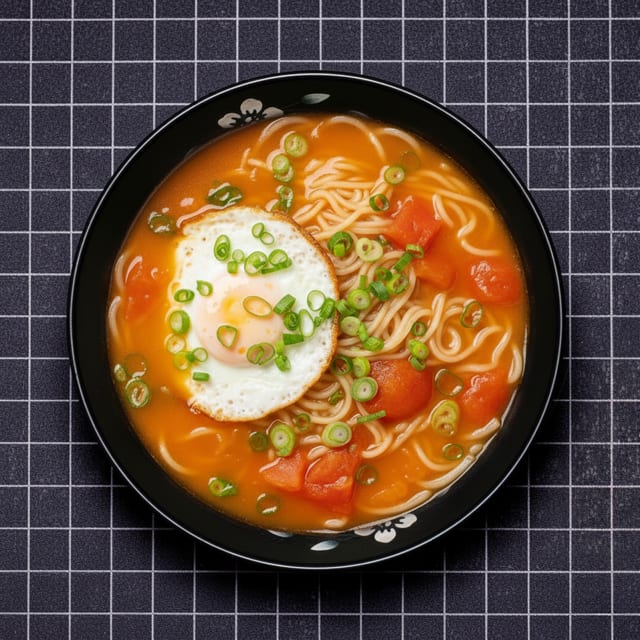 Tomato Noodles with Crispy Fried Egg (Chengdu) 1985 钢—厂番茄煎蛋面 (成都).